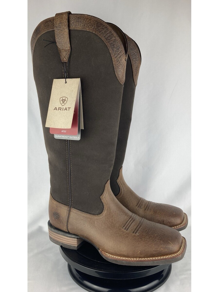New Men's Size 9d Ariat Quickdraw Snake Boots Brown Leather Cowboy Western